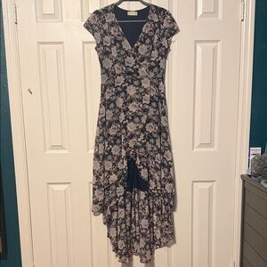 Altar'd State Black Floral High Low Dress